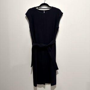 Massimo Dutti, Navy tie waste knit dress, size 10, relaxed fit, good condition